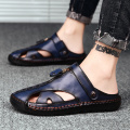 2021 Fashion New Summer Men's Shoes Work shoes Wear-Resistant Outdoor Non-Slip Breathable Leather Beach Shoes Men's Sandals